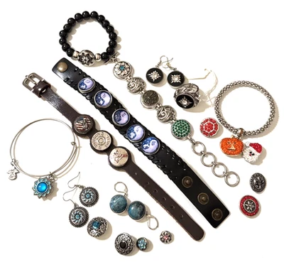 Lot of Ginger Snap & GS Style Charms with Bracelets Earrings & Ring - Image 1 of 4