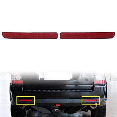 Par de tiras de advertencia de lente roja reflector de parachoques trasero para Land Rover Discovery 3 4 Foto 1 de 4