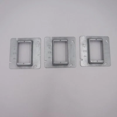 3 Pack RACO 4-11/16" SQ 3/4"RSD 1-Gang Mud Rings 838 - Image 1 of 3