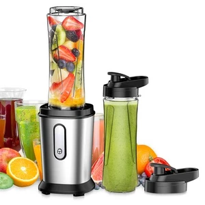 Electric Smoothie Blender, Powerful Small Blender with 2 Portable 20oz Tritan... - Picture 1 of 9