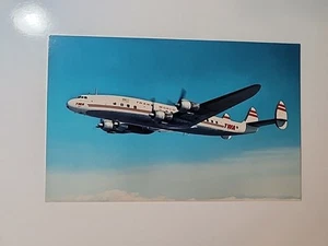 TWA Trans World Airlines Lockheed 1049 Super Constellation Postcard - Picture 1 of 2