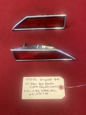 1970-72 Original GM Oldsmobile Red Rear Marker Lights - Image 1 of 4