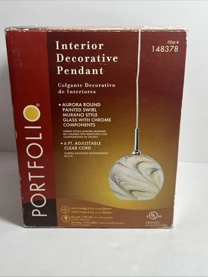 Nueva luz colgante decorativa portafolio caja abierta - cable ajustable de 6 pies, interior Foto 1 de 3