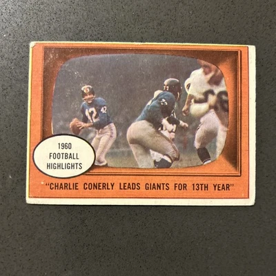 1961 Topps Charlie Conerly Leads Giants For The 13th Year 94 Vgex Off Center  - Image 1 of 2