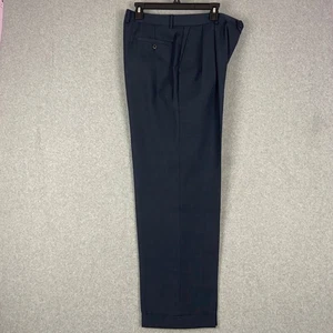 MW Herren klassische Passform kariert Plissee Bündchen Wollmischung kariert Anzughose blau 38 - Bild 1 von 10