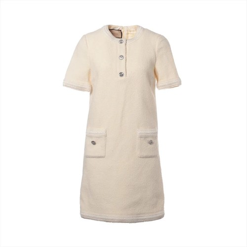 Gucci abito lana e nylon 36 donna avorio 770159