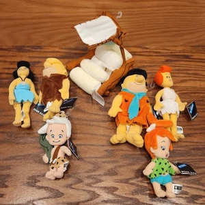 NEW Vintage 1999 Warner Bros Studio Store The Flintstones Bean Bag Plush Set Lot - Picture 1 of 22
