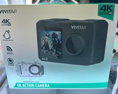 Vivitar EIS 4K 30FPS 12MP Action Camera Bundle, Waterproof Body Camera 30M - NEW - Image 1 of 3