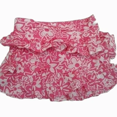 Minifalda Rugged Bear para niños pequeños con volantes rosa blanco floral algodón talla 24 meses Foto 1 de 4