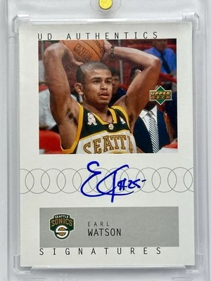 2002-03 Upper Deck UD Authentics Signatures Auto #EW Earl Watson SP - Image 1 of 2