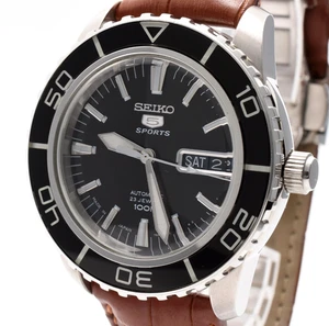 [N MINT] SEIKO 5 Sports SNZH55 7S36-04N0 Black Dial Automatic Men's Watch JAPAN - Picture 1 of 14