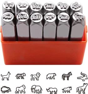 Tlimus 12Pcs Animal Theme Metal Stamping Kit, 6MM (1/4”) Animal Metal Stamps DIY - Picture 1 of 12
