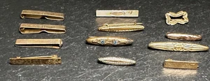 12 ANTIQUE GOLD TONE LINGERIE PINS H8 - Picture 1 of 9
