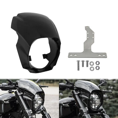 Máscara de cubierta de carenado de faros negra apta para Harley Softail Breakout FXBR 2018-23 Foto 1 de 4