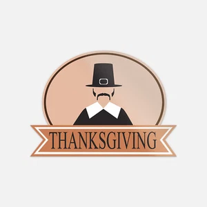 Thanksgiving Badge Man Vinyl Sticker Decal - Picture 1 of 1