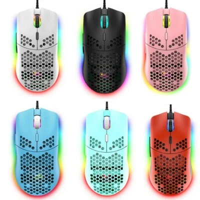 Gaming Mice Mouse 6400 DPI USB RGB Flowing Backlit Light Wired PC Laptop. - Image 1 of 4