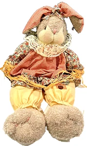 Bambola Rag Coniglietto Coniglio con Vestiti, Decorazione Primavera Giorno Tema Country Lunghezza 18" - Foto 1 di 14