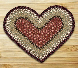 Alfombra de yute trenzada en forma de corazón. Alfombras de tierra. BORGOÑA, MOSTAZA. 20" X 30" - Imagen 1 de 1