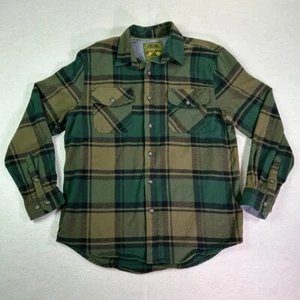 Anchorage Expedition Brand Men's Shirt Medium Flannel Green Plaid Rugged Heavy - Picture 1 of 6