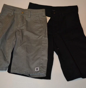 DC SHOES CO  Boys  Shorts Size 20 W 30 16 W 28 NWT Gray or Black Pinline - Picture 1 of 5