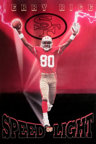SAN FRANCISCO 49ERS JERRY RICE "SPEED OF LIGHT" 20X30 POSTER PRINT Cover