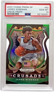 2020 Panini Prizm Draft Picks James Wiseman #82 Crusade Green Prizm PSA 10 RC - Bild 1 von 2