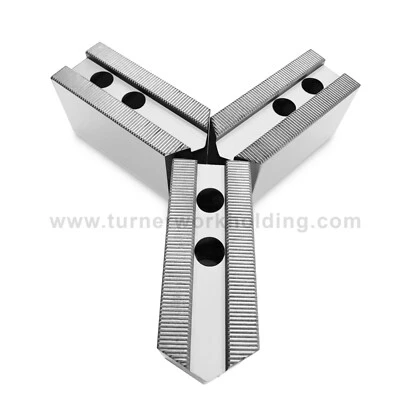 Soft Jaw Set (3 Pcs) for 6" Kitagawa B206 Samchully Chuck- 2" ht, Steel, Pointed - Image 1 of 4