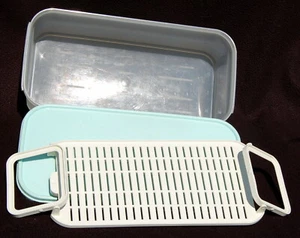 3 piezas mate modular CRISPER/rectangular ~ espuma de mar azul-verde ~ 1787-7 ~ usado - Imagen 1 de 5