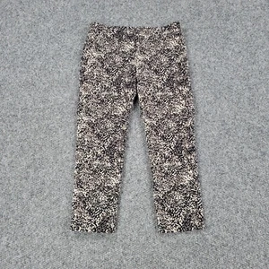 Ann Taylor LOFT Damenhose 6 schwarz beige geometrisches gerades Bein 32 x 26 * - Bild 1 von 23