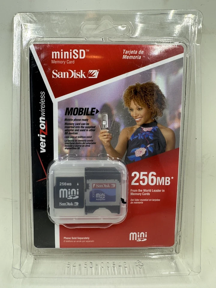 SANDISK Verizon Wireless 256MB MicroSD TransFlash Memory Card NEW  - Image 1 of 2
