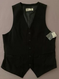 Chaleco de vestir/informal negro utilitario para hombre S pequeño NUEVO NUEVO CON ETIQUETAS calce ajustado - Imagen 1 de 5