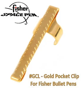 Fisher Space Pens #GCL / Bullet Series Gold Pocket Clip - Picture 1 of 12