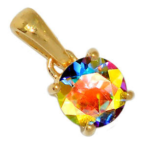 18K Gold Vermeil Treated Mercury Mystic Topaz Pendant Jewelry CP38385