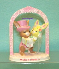 CAKE TOPPER LOVE IS FOREVER BUNNY BRIDE & GROOM Sold by Mc CRORY Closed in 2002