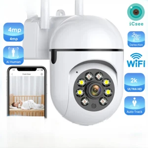 4MP Wifi Camera Outdoors 2K Security PTZ IP Camera AI Auto Detect Tracking lot - Picture 1 of 19