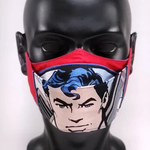 Superman face mask 100% Cotton handmade in USA - Picture 1 of 5