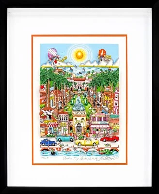 Charles Fazzino "Perfectly Palm Beach" | Serigrafía 3D firmada 25x21" Foto 1 de 4