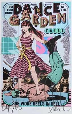 FAILE Dance at the Garden Block Ella llevaba tacones en el infierno impresión firmada a mano arte POP Foto 1 de 4