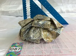 Women's Fascinator Gold-tone Faux Snakeskin Pillbox Elegant Party Church Hat NWT - Bild 1 von 10