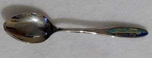 Vintage Souvenir Spoon - st Ignace Mich - Mackinac Bridge - Chrome - Japan - Picture 1 of 7