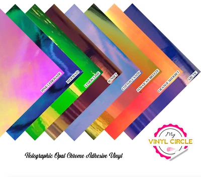 12" x 12" Sheets Opal Holographic Permanent Adhesive Vinyl - Cricut Silhouette - Image 1 of 4