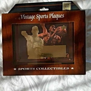 Vintage Sports Plaques Michael Jordan Basketball Card Plaque Chicago Bulls GOAT - Picture 1 of 3