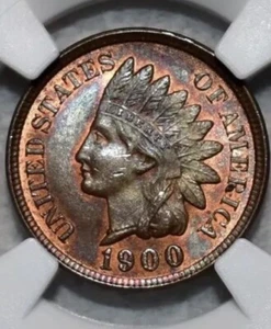 1900 Indian Head Cent NGC MS-64 RB BEAUTIFUL NATURAL COLORS HIGH GRADE GOLD RED - Picture 1 of 4
