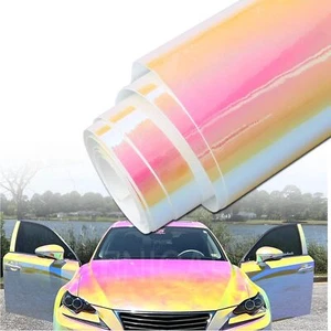 Rainbow Vinyl Wrap Holographic Chrome Car Body Sticker Bubble Free Sticker  - Imagen 1 de 11