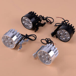 2x 4-LED 12W Motorcycle Spot Fog Driving Light Headlight Lamp with Mount New