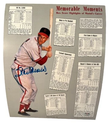 Stan Musial PSA DNA Signed  Vintage 8x10 Photo Autographed Cardinals (B35) - Image 1 of 4