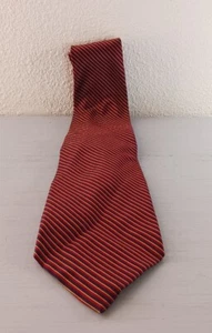 Harold Powell Mens Neck Tie Power Red Silk Striped Tie - Picture 1 of 6