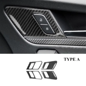 4Pcs For Audi Q5 Carbon Fiber Interior Door Handle Cover Trim Type A 2018-2021 - Bild 1 von 12