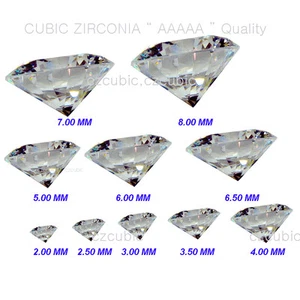 CUBIC ZIRCONIA LOOSE ROUND 2.00 MM-11.00 MM EACH WHITE CZ 5A/AAAAA SHIP IN U.S.A - Picture 1 of 1