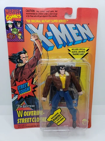 ToyBiz Marvel X-Men 7th Edition Wolverine Figure Street Clothes 1994 Vintage MOC Cover